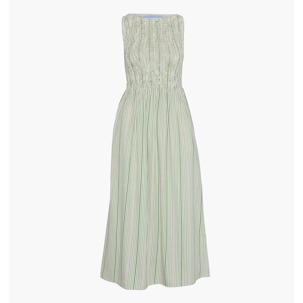 Hill House Home The Cosima Nap Dress - Green Jacquard Stripe Size XXL